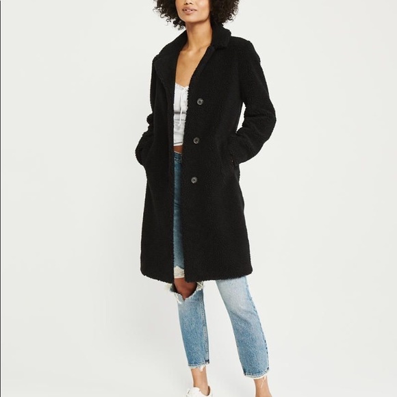 Abercrombie \u0026 Fitch Jackets \u0026 Coats | Abercrombie \u0026 Fitch Sherpa Dad Coat | Color: Black | Size: Xs | Vsalet's Closet